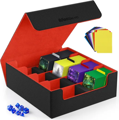 Miniatura 21 de Mlikero Paquete de 4 Cajas para Mazos de Cartas, Caja para Mazo Commander Contiene más de 400 Cartas con Funda Individual con 4 Separadores, Caja