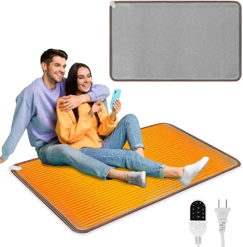 QOUBAI Calentador térmico de PVC de 110 V para calentador de pies debajo del escritorio, 31.5 x 20 pulgadas, almohadilla térmica eléctrica de ahorro