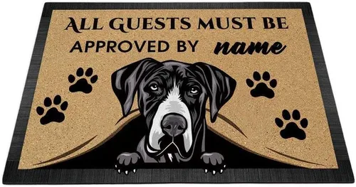 Miniatura 11 de Tapete personalizado con nombre de perro que mira al perro Cocker Spaniel, todos los invitados deben ser aprobados por alfombras para decoración