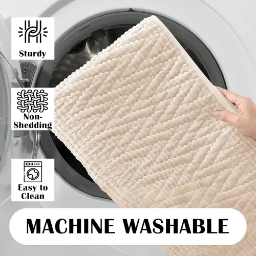 Miniatura 4 de Alfombra de baño antideslizante, 20 x 32 pulgadas, lavable a máquina y absorbente de agua, alfombra de baño de microfibra suave y gruesa para ducha