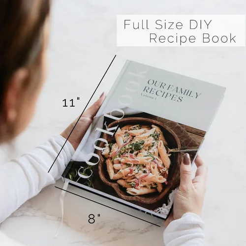 Miniatura 3 de Libro de Recetas para Escribir Tus Propias Recetas - Gran Diario de Cocina en Blanco Personalizado para la Familia, Contiene 200 Plantillas