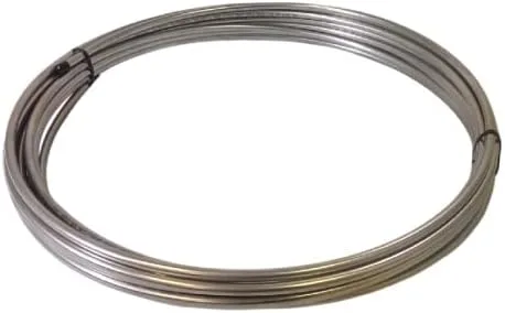 NY Brew Supply Bobina de tubo de acero inoxidable, tipo 304 - 5/16" OD x .020, 70 pies