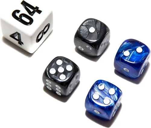 Miniatura 29 de Bello juegos Deluxe dados de imitación de mármol sets-black/, Azul, 5/8