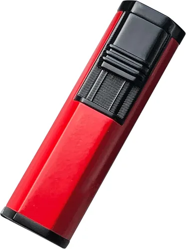 Prestige Import Group Apex - Encendedor de doble ángulo con cortador de punzón plegable, color rojo y negro rojo/negro