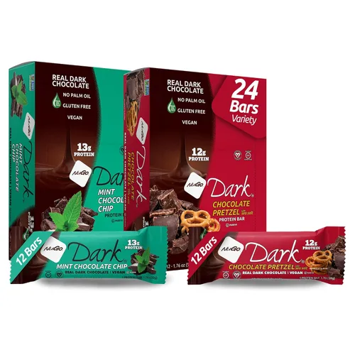 Miniatura 15 de NuGo Dark, caja variada de muestra, barra de proteínas veganas de 0.47-0.31 onzas, sin gluten, 12 CT