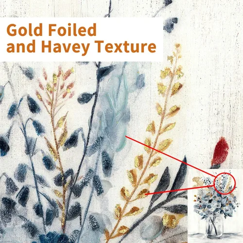 Miniatura 2 de Hardy Gallery Arte de Pared en Lienzo con Pintura Floral: Ramo de Flores Abstractas en Botella de Vidrio, Impresión de Imagen para Comedor