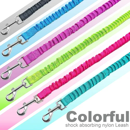 Miniatura 6 de Correa elástica para perro, correa de nailon reflectante y absorbente de golpes de 5 pies, entrenamiento antitirones para perros pequeños/medianos