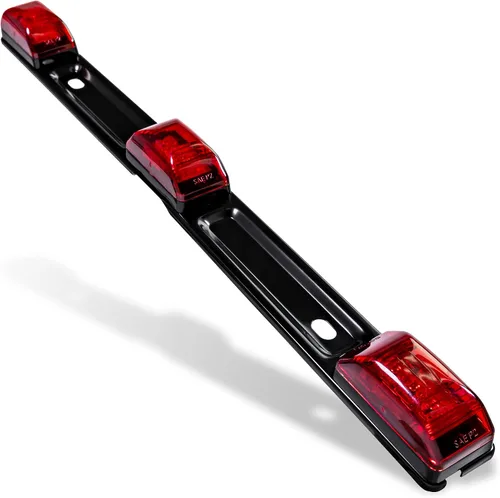 TRUE MODS - Barra de luz roja de 15 pulgadas, 9 LED, 3 luces LED [DOT FMVSS 108] [SAE P2] [IP67 sumergible] Identificación de 12 V, tira de luz