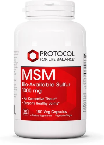 PROTOCOL FOR LIFE BALANCE MSM - Azufre biodisponible - 1,000 mg - Apoya la salud de las articulaciones y el cabello, la piel y las uñas saludables*