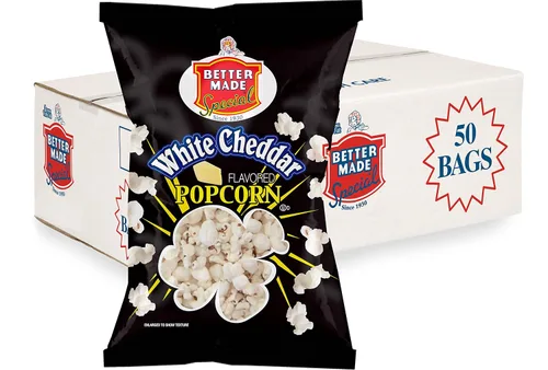 Miniatura 6 de Better Made Palomitas de maíz con sabor a queso especial, caja de 50 bolsas de 0.625 onzas (queso cheddar)