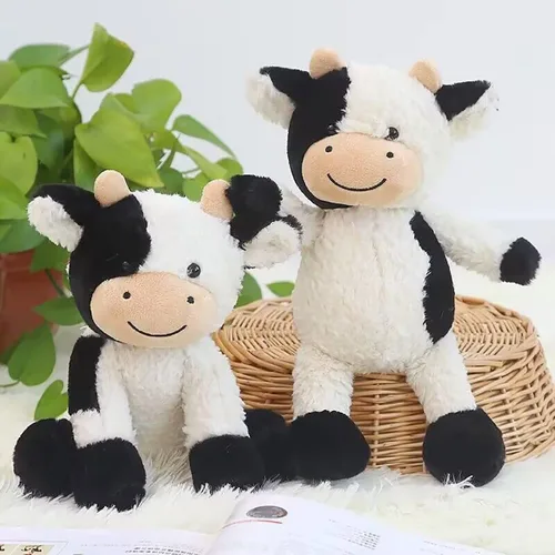 Miniatura 5 de YUKOUQIAN Peluche de vaca de 11.8 pulgadas para niñas y niños de Navidad (vaca sentada de 11.8 pulgadas)