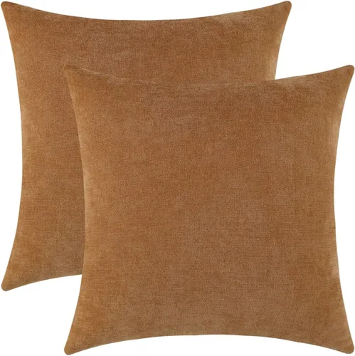 Miniatura 22 de Jeneoo - Fundas de almohada decorativas rojas brillantes de chenilla suave, fundas de cojín cómodas y sólidas para sofá de sala de estar