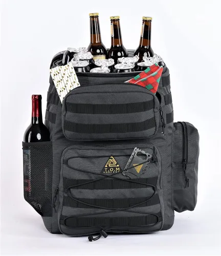 Miniatura 6 de Mochila enfriadora, táctica, aislada. Resistente, extra grande, a prueba de fugas para senderismo, camping, playa. Bono, herramienta multiusos
