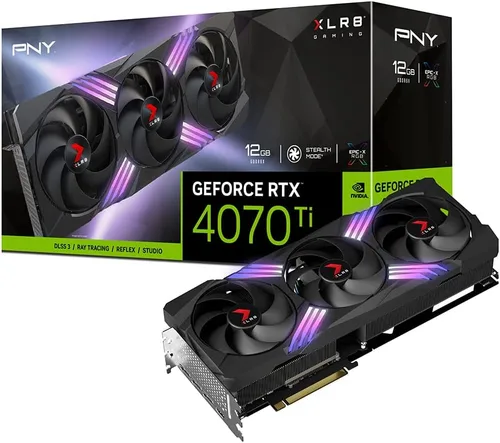 PNY GeForce RTX 4070 Ti 12GB XLR8 Gaming Verto Epic-X RGB Triple Fan Tarjeta Gráfica DLSS 3
