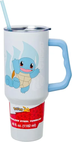 Miniatura 15 de Silver Buffalo Disney Lilo and Stitch Aloha - Vaso de acero inoxidable de doble pared con asa y pajilla, se adapta al portavasos estándar, 40 onzas