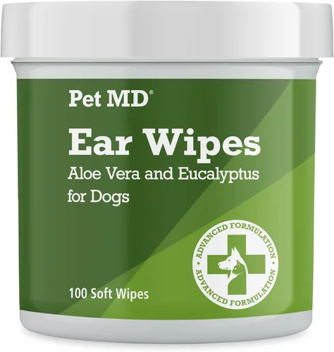 Miniatura 9 de Pet MD Toallitas limpiadoras de oídos para perros, limpiador ótico para perros, cuidado calmante de los oídos con aloe vera y eucalipto, toallitas