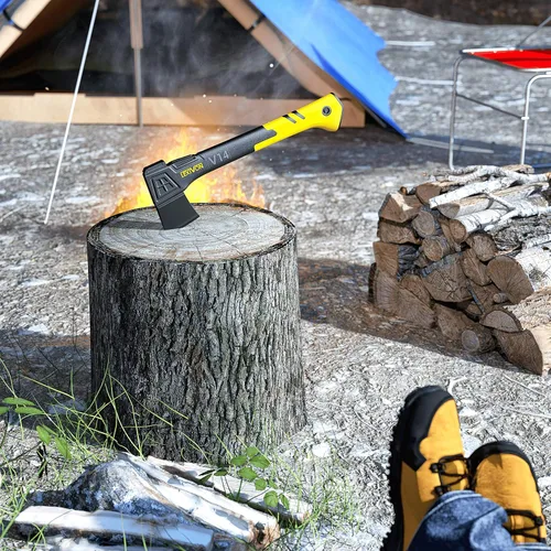 Miniatura 7 de LEXIVON V14 - Hacha de campamento de 14 pulgadas Agarre ergonómico TPR, mango compuesto de fibra de vidrio ligero Funda protectora de transporte