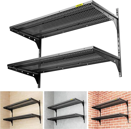 Aecxm Paquete de 1 estantería de garaje de 1.3 x 3 pies para montaje en pared, capacidad de carga de 400 libras, 15.6 x 36 pulgadas por estante de