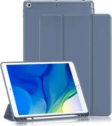 Miniatura 8 de Funda para iPad 8ª/7ª generación (2020/2019) iPad 10.2 pulgadas con soporte para lápices [encendido/apagado] funda protectora con soporte magnetico