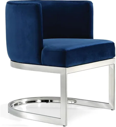Miniatura 13 de Meridian Furniture Gianna Collection Modern Silla de comedor tapizada de terciopelo contemporáneo con marco de metal dorado pulido, 24 pulgadas