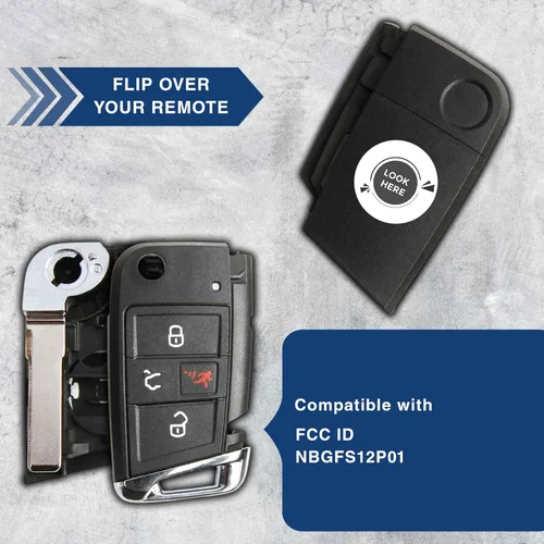 Miniatura 5 de Carcasa de funda para llave remota sin llave para VW Volkswagen (NBGFS12P01)