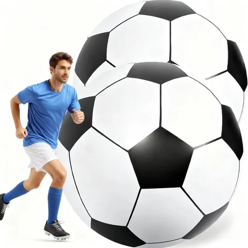 Lewtemi 2 pelotas de fútbol inflables gigantes de 40 pulgadas, globos de playa grandes y enormes globos de fútbol, deporte, fiesta de cumpleaños,
