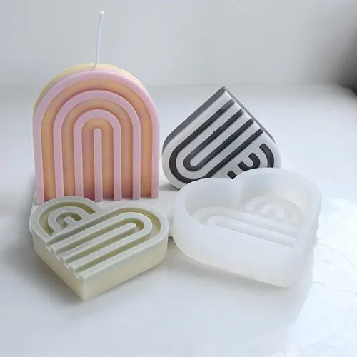Miniatura 3 de Paquete de 2 moldes para velas en forma de corazón, decoración de mesa, molde de resina y jabón, molde de silicona 3D para velas hechas a mano