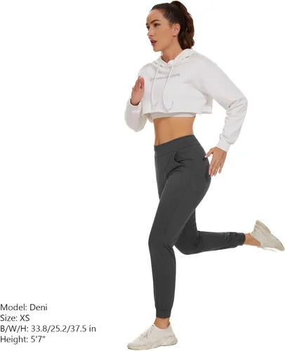 Miniatura 7 de Lightbare Pantalones deportivos con forro polar para mujer, elásticos, resistentes al agua, con bolsillos para el invierno atlético