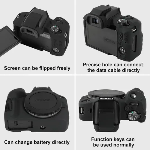 Miniatura 4 de RAIALL Funda para cámara Canon EOS R50, funda protectora de silicona suave para cámara Canon EOS R50 EOSR50 Vlogging, ligera EOS R50 funda