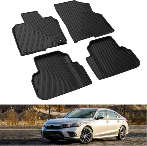 Miniatura 29 de KIWI MASTER Alfombrillas para Honda Civic 2016-2021, ajuste personalizado para todo tipo de clima, revestimientos de suelo de TPE resistentes, 2