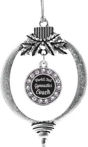 Miniatura 125 de Inspired Silver - Bonita bandera estadounidense - Adorno de Navidad plateado - Adorno de árbol de Navidad con dije circular con circonita cúbica