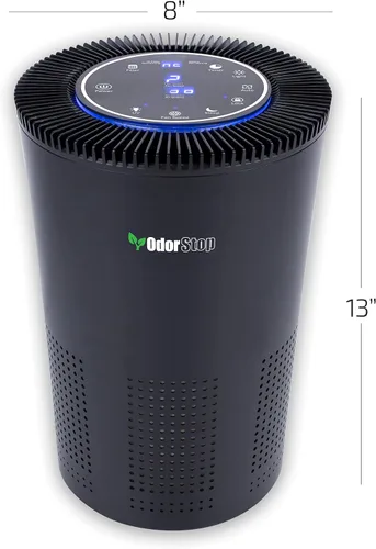 Miniatura 3 de OdorStop Purificador de aire HEPA OSAP5 para áreas de hasta 1000 pies cuadrados con filtro HEPA H13, carbón activo, 5 velocidades, modo automático