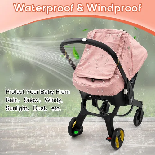 Miniatura 5 de Funda de asiento de automóvil impermeable para bebé, funda de asiento de automóvil infantil con lunares de visón 3D con 2 rejillas de ventilación