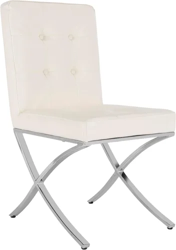 Miniatura 13 de Safavieh Home Walsh - Silla auxiliar de piel sintética negra y cromada