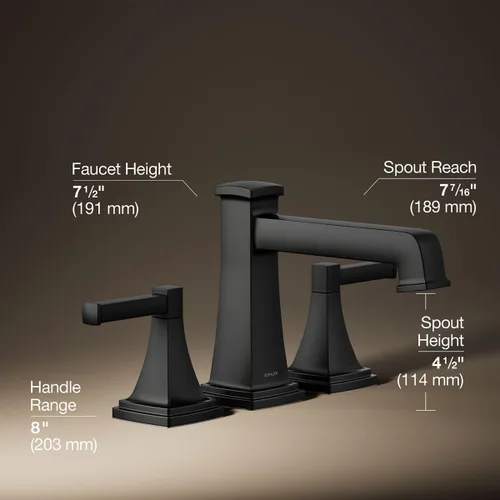 Miniatura 3 de KOHLER RELLENO DE BAÑO DE MONTAJE EN CUBIERTA RIFF® 2H Mate negro