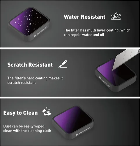 Miniatura 6 de MRC ND4 - Filtro para GoPro Hero 5 6 7 Negro, AGC Optics Glass, 30 capas de revestimiento multiresistente, filtros de densidad neutra