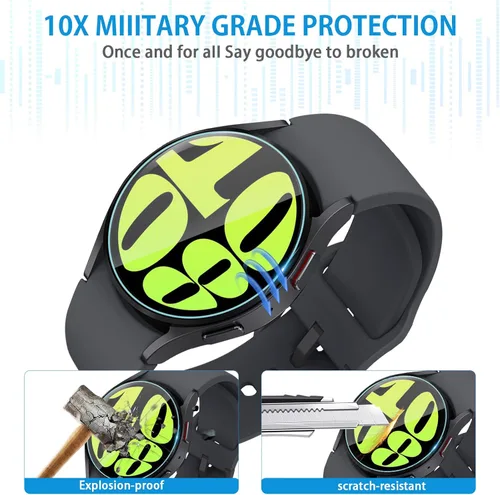 Miniatura 6 de Suoman Paquete de 4 para Samsung Galaxy Watch 6/Galaxy Watch 7 de 40 mm Protector de pantalla, [Antiarañazos] 2.5D Dureza 9H Película protectora