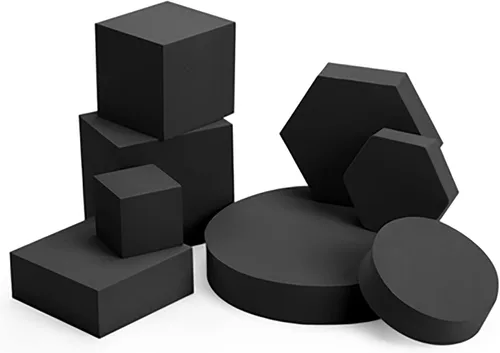 Juego de 8 piezas de accesorios geométricos para fotos, de espuma dura, para manualidades, lápiz labial, joyas, cosméticos, herramientas de Negro
