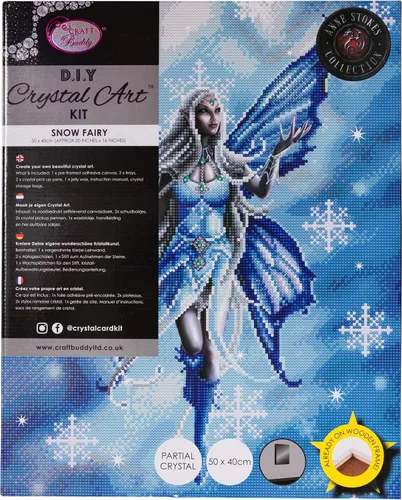 Miniatura 4 de Snow Fairy by Anne Stokes Crystal Art Kit de manualidades de tamaño completo para manualidades, pintura de diamante 5D, arte de pared sobre lienzo