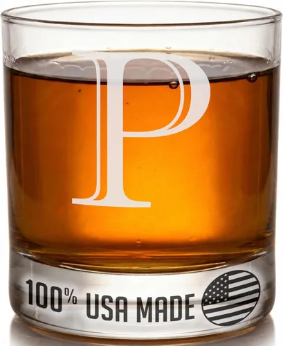 Miniatura 14 de Monograma grabado de cristal de whisky Rocks de 11 onzas (letra S), regalos de bourbon personalizados de la A-Z para hombres, día del padre, vidrio