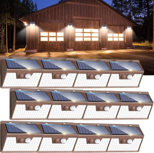 Miniatura 9 de Peasur Luces solares impermeables para exteriores [12 paquetes/140 LED], 3 modos de iluminación solar con sensor de movimiento para exteriores