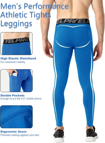 Miniatura 119 de SPVISE Pantalones de compresión para hombre, leggings para deportes, gimnasio, mallas atléticas frescas y secas, capa base para correr, fútbol