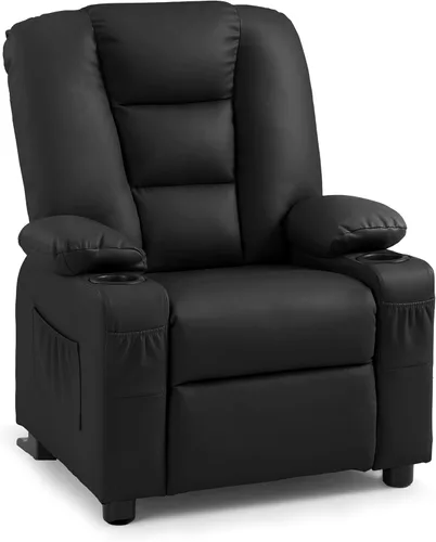 MCombo Sillón reclinable para niños grandes para edades 3+, Silla reclinable para niños, Sillón reclinable para niños pequeños con portavasos, Cuero