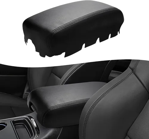 KBH Funda de Reemplazo para Reposabrazos de Consola Central para Dodge Durango y Jeep Grand Cherokee 2011-2020, Cuero Vinílico, Tapicería para Negro