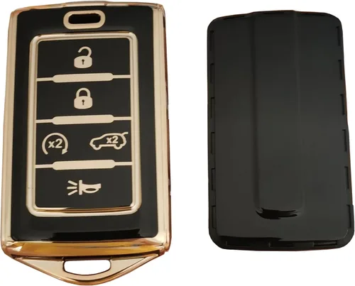 Miniatura 5 de TPU para Funda de Llavero de Jeep Compatible con Jeep Grand Cherokee L 2022 Grand Wagoneer 2022 Wagoneer 2022 Grand Cherokee L 2021 (5-B Negro)