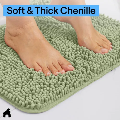 Miniatura 13 de Gorilla Grip - Tapete de baño de felpilla gruesa, suave y absorbente, secado rápido, de microfibra, con reverso de caucho, para piso de ducha, Nube