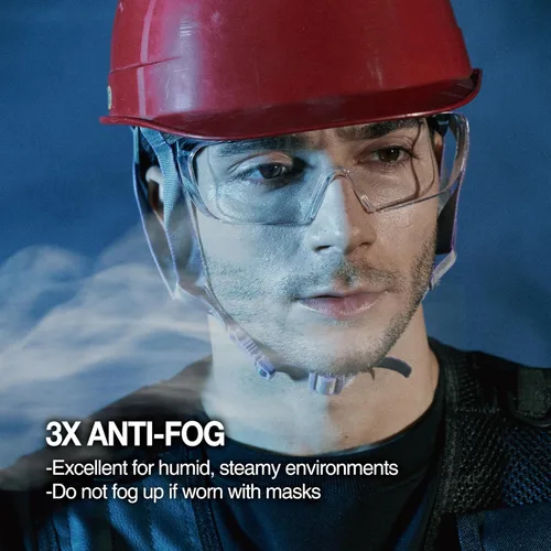Miniatura 5 de DEX FIT SG210 OTG │ Gafas de seguridad; protección ocular Z87, ajustables, resistentes a la niebla y a los arañazos 3X (Rojo N)