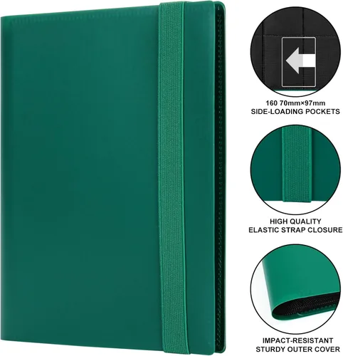 Miniatura 2 de GEAoffice Carpeta de Tarjetas de 4 Bolsillos Álbum Carpeta para Colección de Cartas Coleccionables – Carpeta de 160 Bolsillos de Carga Lateral