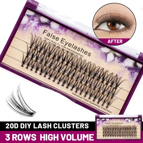 Miniatura 2 de Pestañas postizas de 0.31 a 0.79 pulgadas para elegir, maquillaje profesional, pestañas postizas individuales en racimo, 20 raíces, 0.07C, rizo