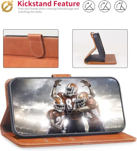Miniatura 4 de Funda tipo cartera de cuero para Moto G Stylus 4G 2021 de 6.8 pulgadas, con bloqueo RFID, soporte magnético para tarjetas de crédito, funda de TPU a